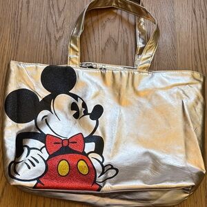 Disney Metallic Gold Tote with Mickey Mouse